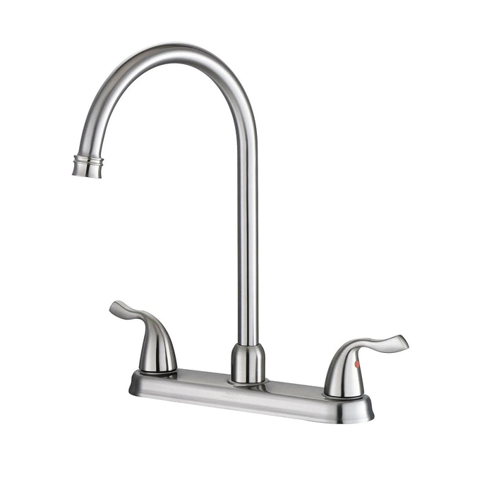 Stainless Steel Kitchen Sink Faucet with 2 Handles, Brushed Nickel Finish, 3-Hole Installation- DTY Store