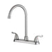 Stainless Steel Kitchen Sink Faucet with 2 Handles, Brushed Nickel Finish, 3-Hole Installation- DTY Store
