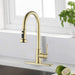 Stainless Steel Pull Down Kitchen Faucet with Soap Dispenser Brushed Gold - DTY Store