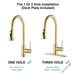 Stainless Steel Pull Down Kitchen Faucet with Soap Dispenser Brushed Gold- DTY Store