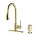 Stainless Steel Pull Down Kitchen Faucet with Soap Dispenser Brushed Gold - DTY Store