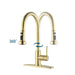 Stainless Steel Pull Down Kitchen Faucet with Soap Dispenser Brushed Gold - DTY Store