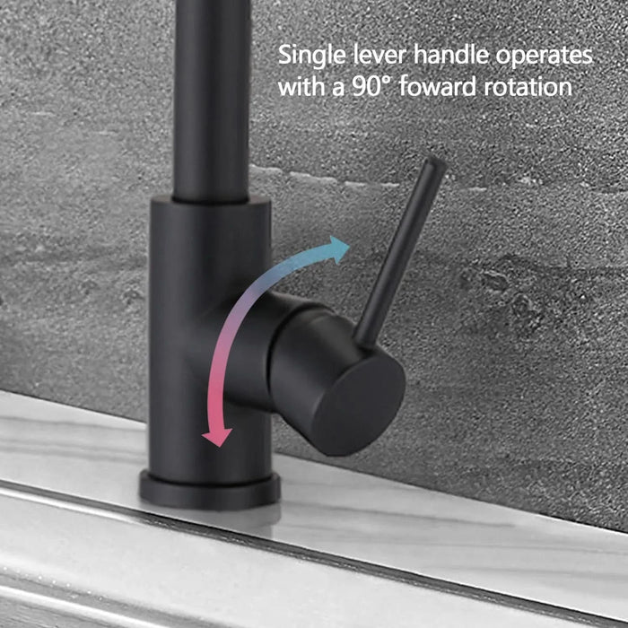 Stainless Steel Pull Down Kitchen Faucet with Soap Dispenser Matte Black - DTY Store