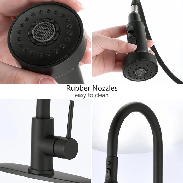 Stainless Steel Pull Down Kitchen Faucet with Sprayer Matte Black- DTY Store