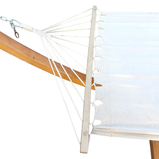 Standalone 1-Person Hammock with Stand Set for Indoor & Outdoor Use, White Teak, Plywood Canvas Default -DTYStore