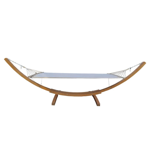 Standalone 1-Person Hammock with Stand Set for Indoor & Outdoor Use, White Teak, Plywood Canvas Default -DTYStore