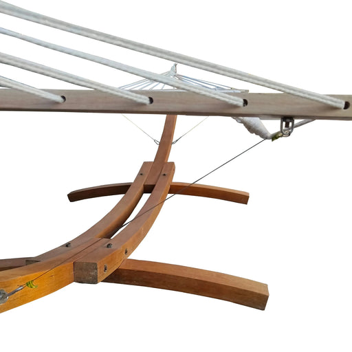 Standalone 1-Person Hammock with Stand Set for Indoor & Outdoor Use, White Teak, Plywood Canvas Default -DTYStore