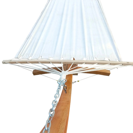 Standalone 1-Person Hammock with Stand Set for Indoor & Outdoor Use, White Teak, Plywood Canvas Default -DTYStore