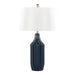 Stella 23' Contemporary Ceramic Table Lamp in Gloss Dark Blue Ceramic with White Shade by LumiSource Default -DTYStore