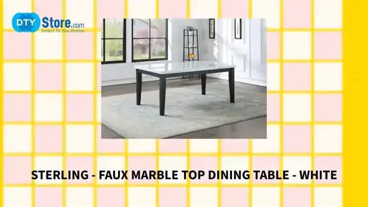 Sterling - Faux Marble Top Dining Table - White Default -DTYStore