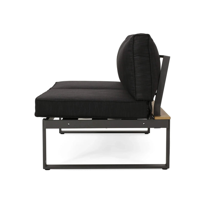 Sterling V-Shaped Outdoor Aluminum 5 Seater Sofa Set with Cushions Default -DTYStore