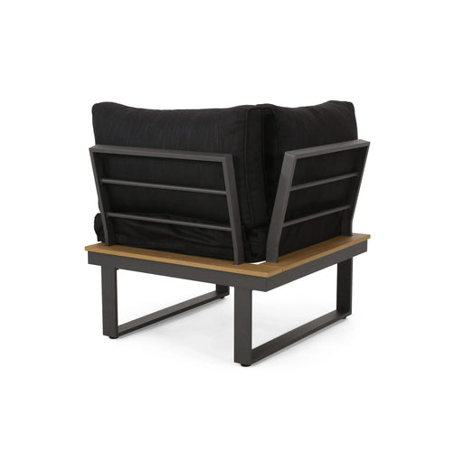 Sterling V-Shaped Outdoor Aluminum 5 Seater Sofa Set with Cushions Default -DTYStore