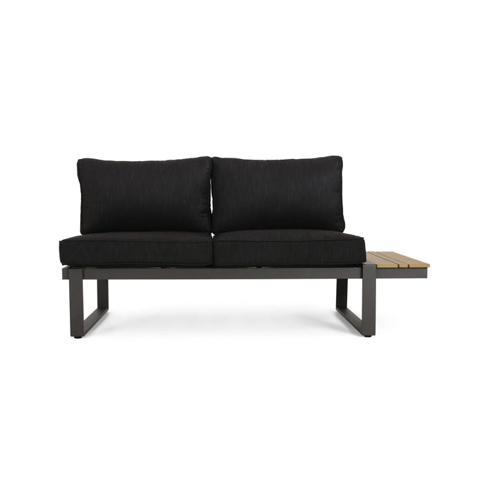 Sterling V-Shaped Outdoor Aluminum 5 Seater Sofa Set with Cushions Default -DTYStore