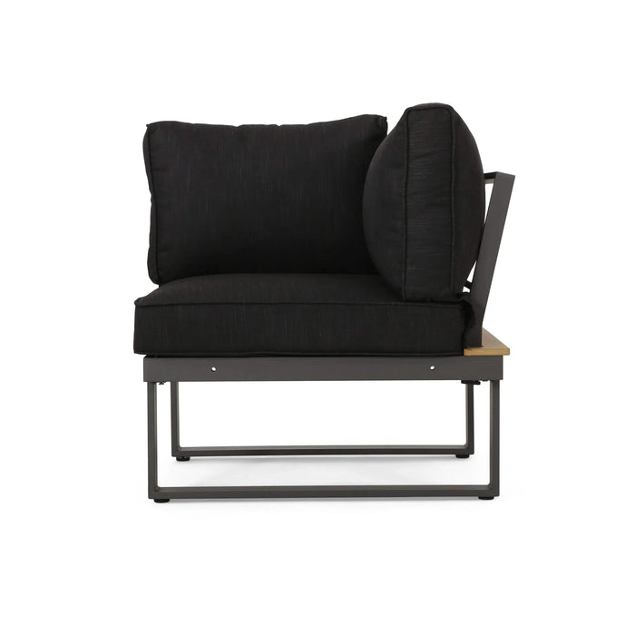 Sterling V-Shaped Outdoor Aluminum 5 Seater Sofa Set with Cushions Default -DTYStore