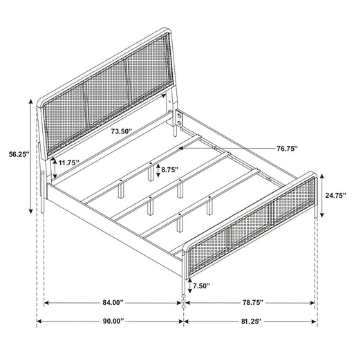 Stevie Sand Wash/Natural Cane 4-piece Eastern King Bedroom Set Default -DTYStore