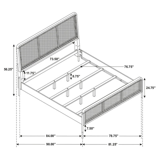 Stevie Sand Wash/Natural Cane 4-piece Eastern King Bedroom Set Default -DTYStore