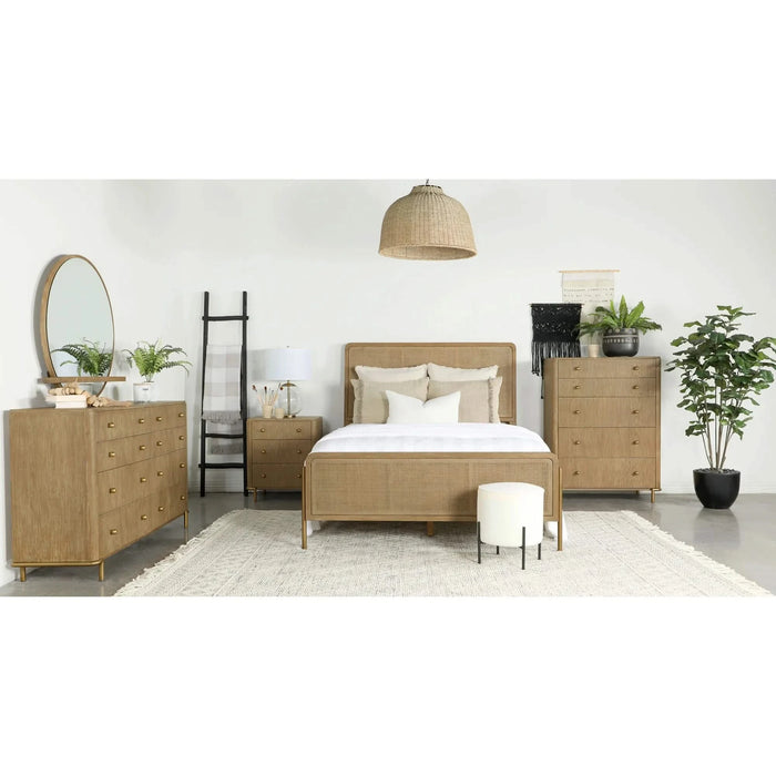 Stevie Sand Wash/Natural Cane 4-piece Eastern King Bedroom Set Default -DTYStore