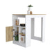 Stirling Kitchen Island with 1-Door Cabinet Push to open System and Side Shelves Default -DTYStore
