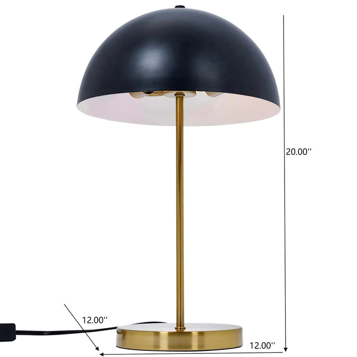 Stratos Table Lamp - Black Outer White Inner 110120V, Modern Style Bedside Lamp,Gold Metal Base Default -DTYStore