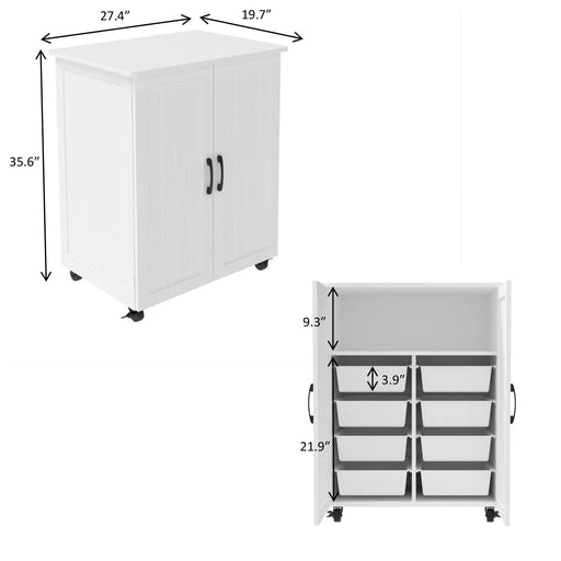 Sturdy White MDF Storage Cabinet with Large-Capacity for Living Room, Bedroom, Kitchen Default -DTYStore