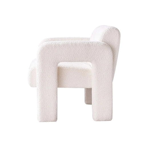 Stylish Boucle Upholstered Accent Chair with Solid Wood Frame and High-Density Foam in Beige Default -DTYStore