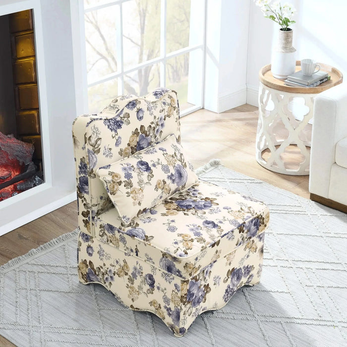 Stylish Flannel Dining Chair with Soft Cushion and Backrest in Blue, 25'*26'*35' Default -DTYStore