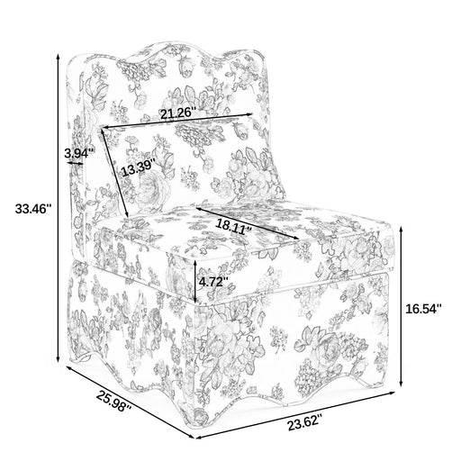 Stylish Flannel Dining Chair with Soft Cushion and Backrest in Blue, 25'*26'*35' Default -DTYStore
