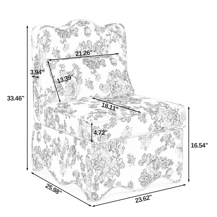 Stylish Flannel Dining Chair with Soft Cushion and Backrest in Blue, 25'*26'*35' Default -DTYStore