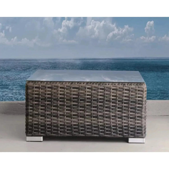 Stylish Outdoor 6-Person Wicker Seating Set with Cushions and Table, Fully Assembled, Brown/Gray Default -DTYStore