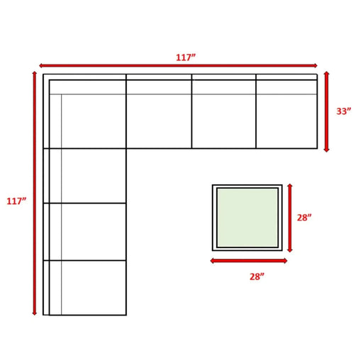 Stylish Outdoor 6-Person Wicker Seating Set with Cushions and Table, Fully Assembled, Brown/Gray Default -DTYStore