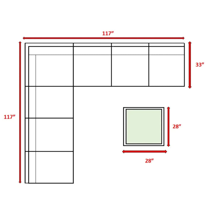 Stylish Outdoor 6-Person Wicker Seating Set with Cushions and Table, Fully Assembled, Brown/Gray Default -DTYStore