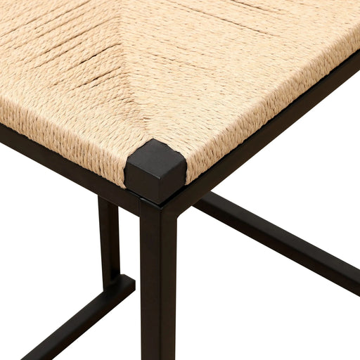 Stylish Set of 2 Bar Stools with Backrest and Paper Rope Woven Seat, Counter Height Dining Chairs for Kitchen, Natural Metal Frame Default -DTYStore