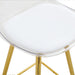Stylish Upholstered Bar Chairs with Metal Legs in White and Gold for Dining Room, Kitchen, and Terrace Default -DTYStore