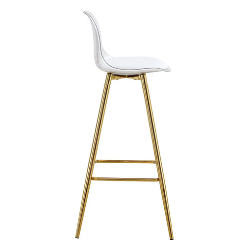 Stylish Upholstered Bar Chairs with Metal Legs in White and Gold for Dining Room, Kitchen, and Terrace Default -DTYStore