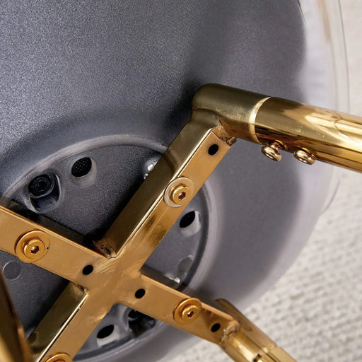 Stylish Upholstered Bar Chairs with Metal Legs in White and Gold for Dining Room, Kitchen, and Terrace Default -DTYStore