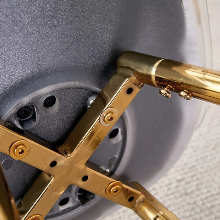 Stylish Upholstered Bar Chairs with Metal Legs in White and Gold for Dining Room, Kitchen, and Terrace Default -DTYStore