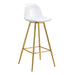 Stylish Upholstered Bar Chairs with Metal Legs in White and Gold for Dining Room, Kitchen, and Terrace Default -DTYStore