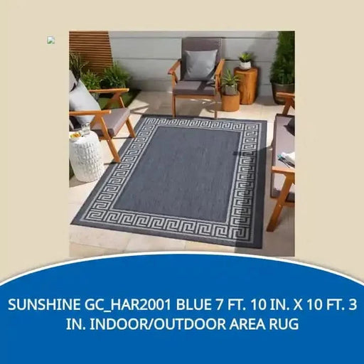 Sunshine GC_HAR2001 Blue 7 ft. 10 in. x 10 ft. 3 in. Indoor/Outdoor Area Rug Default -DTYStore