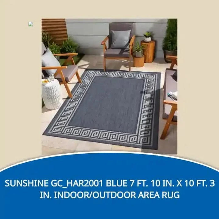 Sunshine GC_HAR2001 Blue 7 ft. 10 in. x 10 ft. 3 in. Indoor/Outdoor Area Rug Default -DTYStore