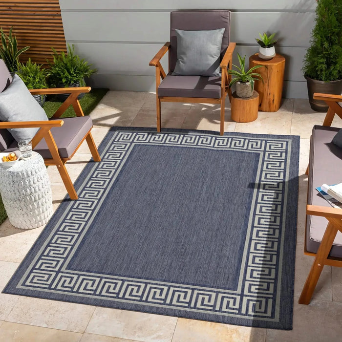 Sunshine GC_HAR2001 Blue 7 ft. 10 in. x 10 ft. 3 in. Indoor/Outdoor Area Rug Default -DTYStore
