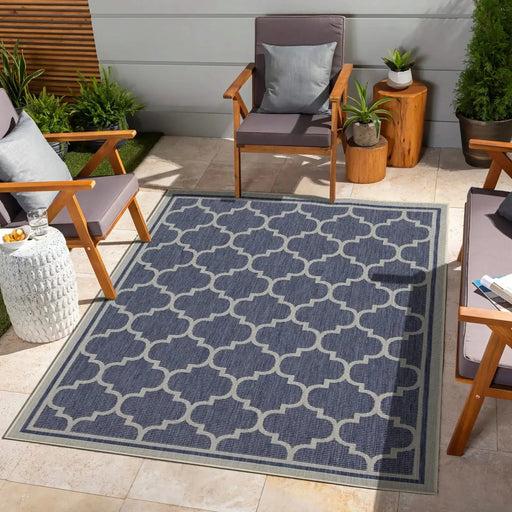 Sunshine GC_HAR2004 Blue 7 ft. 10 in. x 10 ft. 3 in. Indoor/Outdoor Area Rug Default -DTYStore