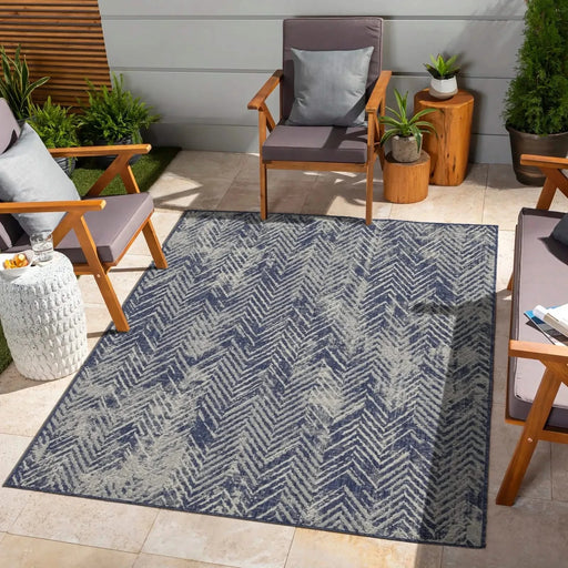 Sunshine GC_HAR2010 Blue 7 ft. 10 in. x 10 ft. 3 in. Indoor/Outdoor Area Rug Default -DTYStore