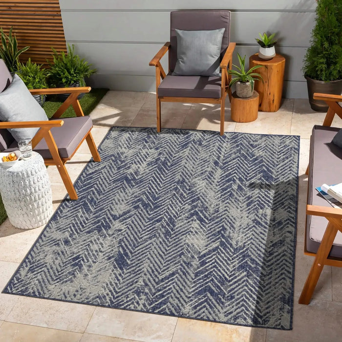 Sunshine GC_HAR2010 Blue 7 ft. 10 in. x 10 ft. 3 in. Indoor/Outdoor Area Rug Default -DTYStore