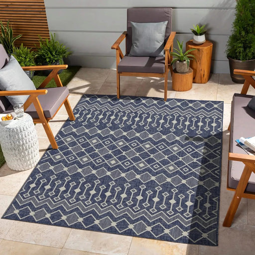 Sunshine GC_HAR2019 Blue 7 ft. 10 in. x 10 ft. 3 in. Indoor/Outdoor Area Rug Default -DTYStore