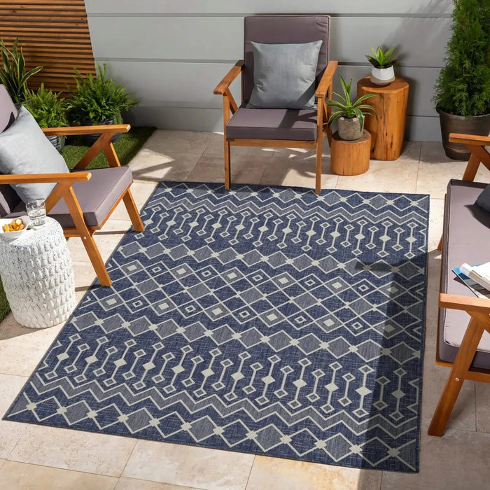 Sunshine GC_HAR2019 Blue 7 ft. 10 in. x 10 ft. 3 in. Indoor/Outdoor Area Rug Default -DTYStore