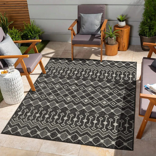 Sunshine GC_HAR2020 Anthracite 7 ft. 10 in. x 10 ft. 3 in. Indoor/Outdoor Area Rug Default -DTYStore