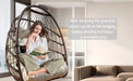 Swing Hammock Egg Basket Chairs Without Stand Indoor Outdoor, UV Resistant Cushion Hanging Chair, Foldable Frame 350lbs Capacity Ceiling Hammock Chair for Patio Porch Backyard Balcony Default -DTYStore
