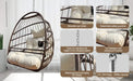 Swing Hammock Egg Basket Chairs Without Stand Indoor Outdoor, UV Resistant Cushion Hanging Chair, Foldable Frame 350lbs Capacity Ceiling Hammock Chair for Patio Porch Backyard Balcony Default -DTYStore