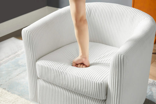 Swivel Accent Chair 360° Comfy Recliner Corduroy Arm Chair Single Sofa with Ottoman for Living Room Bedroom Default -DTYStore