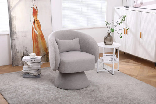 Swivel Accent Chair Armchair, Round Barrel Chair in Fabric for Living Room Bedroom(Grey) Default -DTYStore
